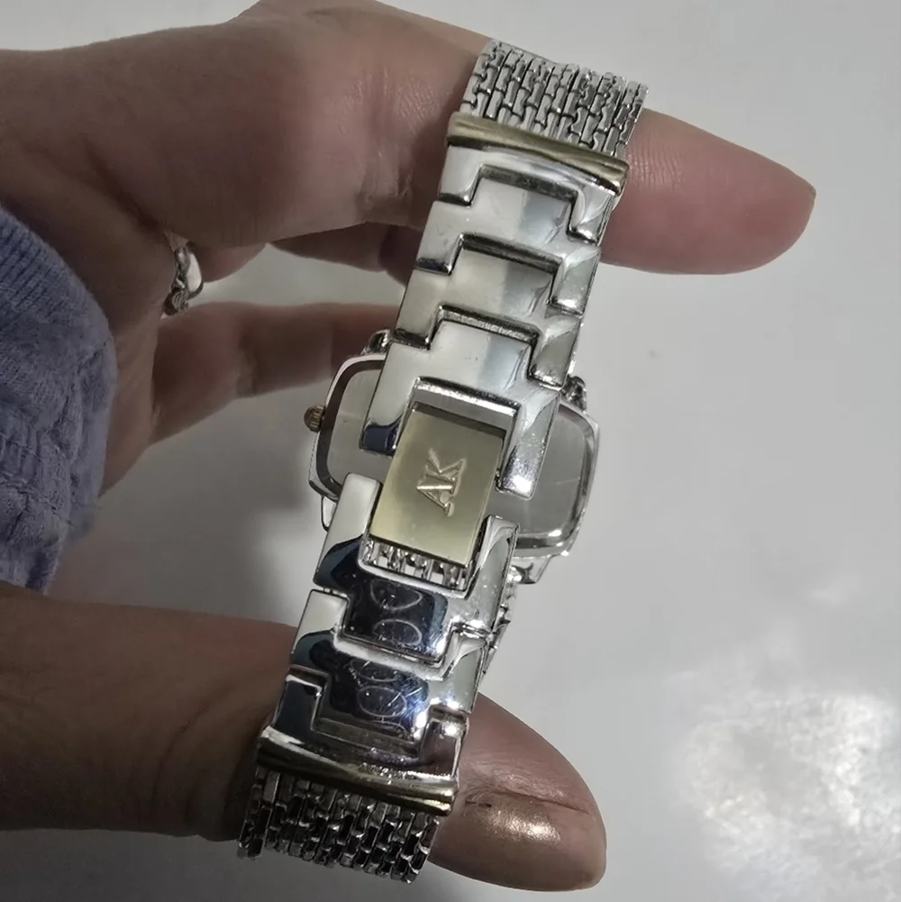 Anne Klein Diamond Silver Tone wrist watch jewelry